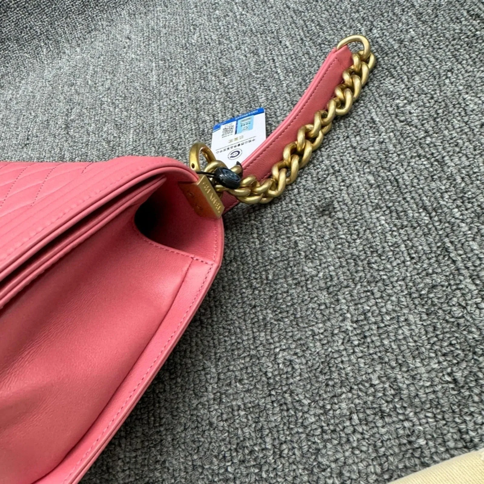 100% Authentic CHANEL Boy Leather Shoulder Bag