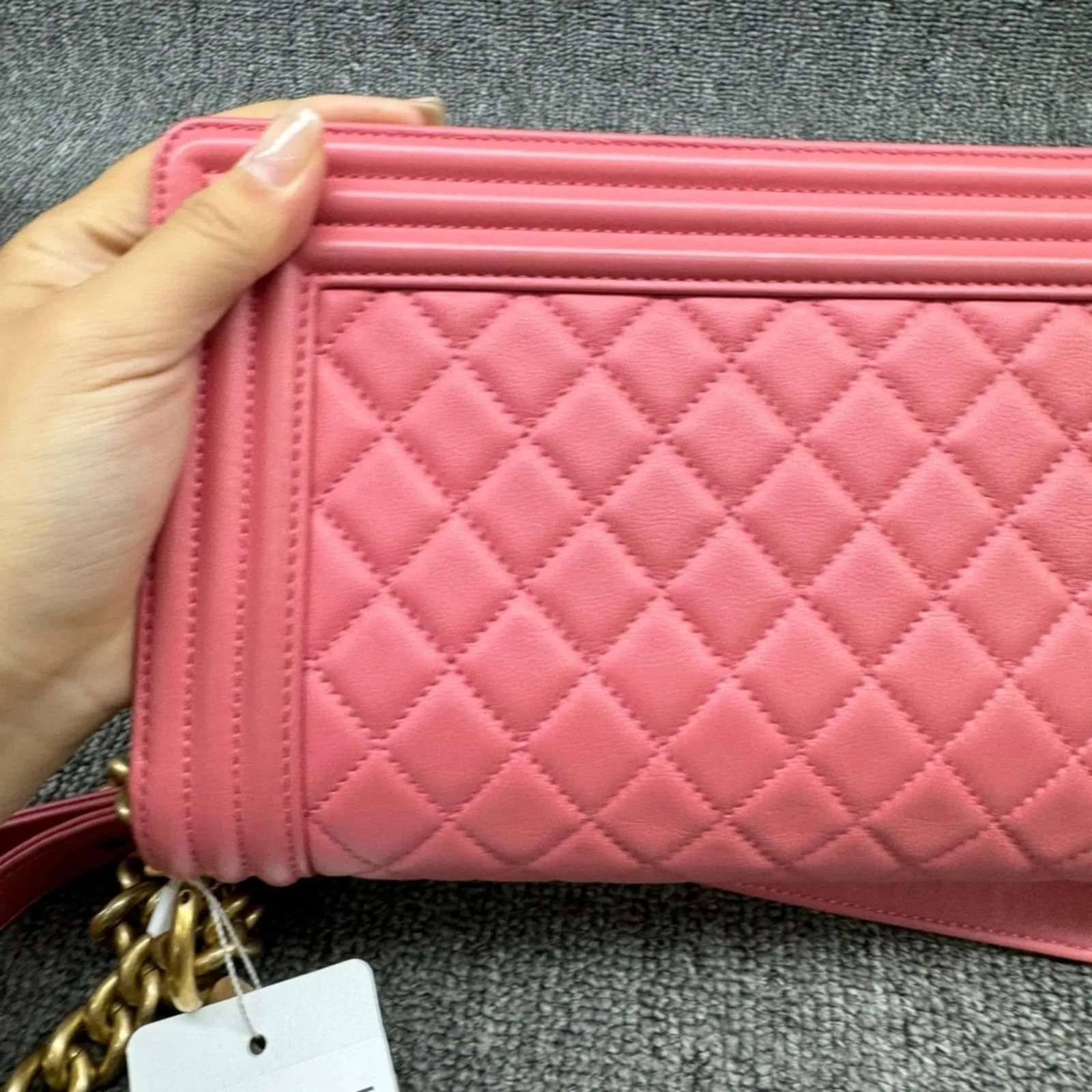 100% Authentic CHANEL Boy Leather Shoulder Bag