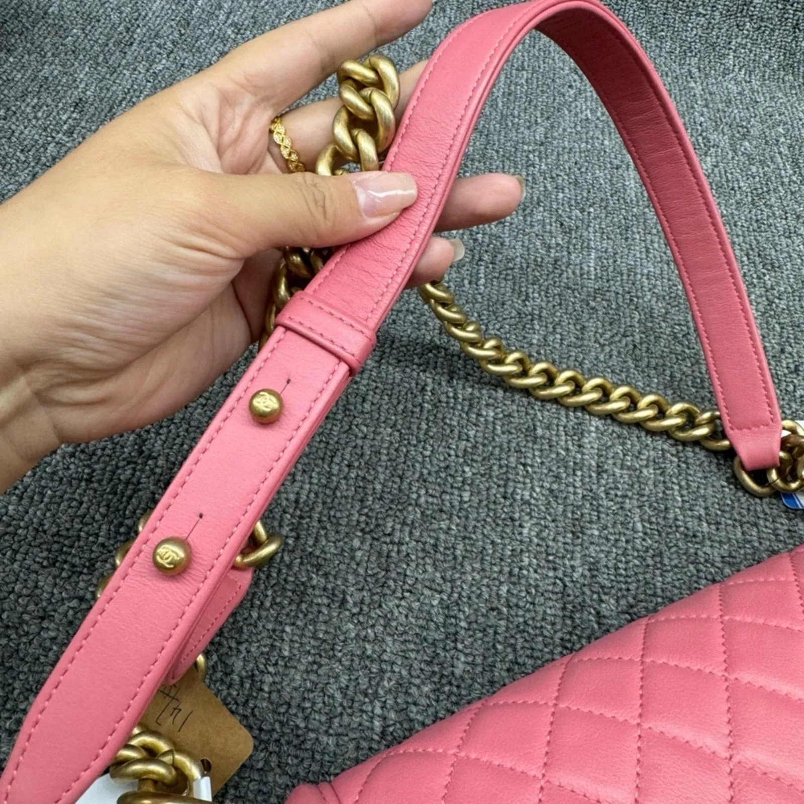 100% Authentic CHANEL Boy Leather Shoulder Bag