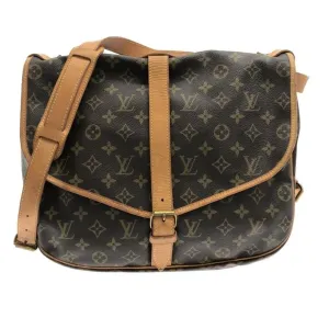 100% Authentic LOUIS VUITTON Saumur 35  Brown Monogram Shoulder Bag