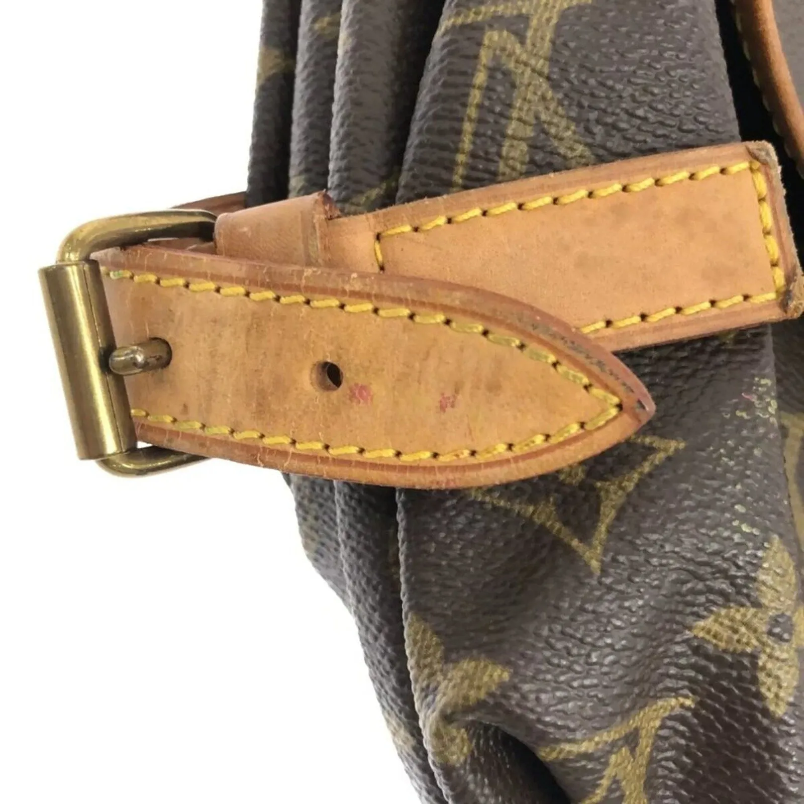 100% Authentic LOUIS VUITTON Saumur 35  Brown Monogram Shoulder Bag