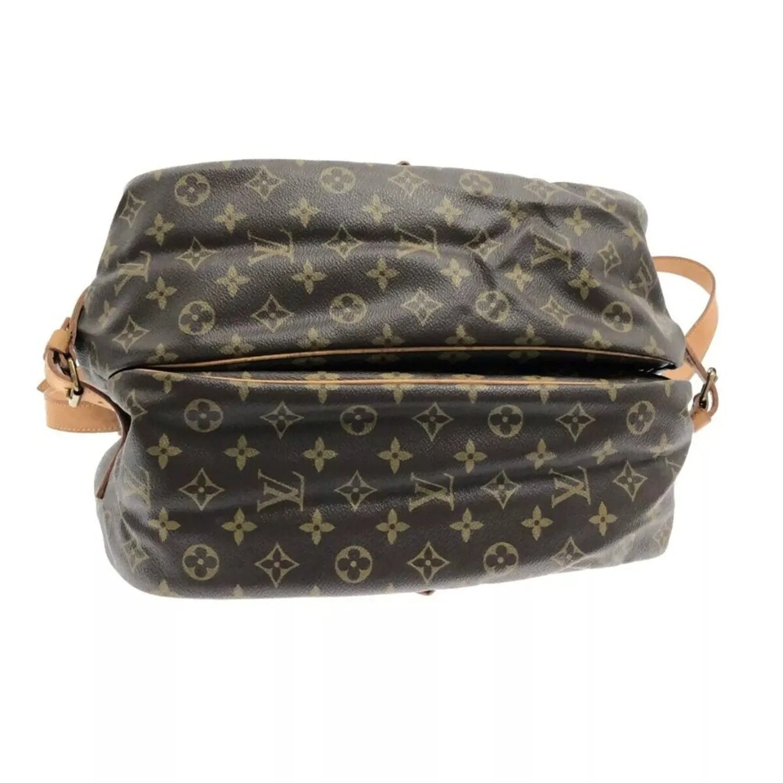 100% Authentic LOUIS VUITTON Saumur 35  Brown Monogram Shoulder Bag