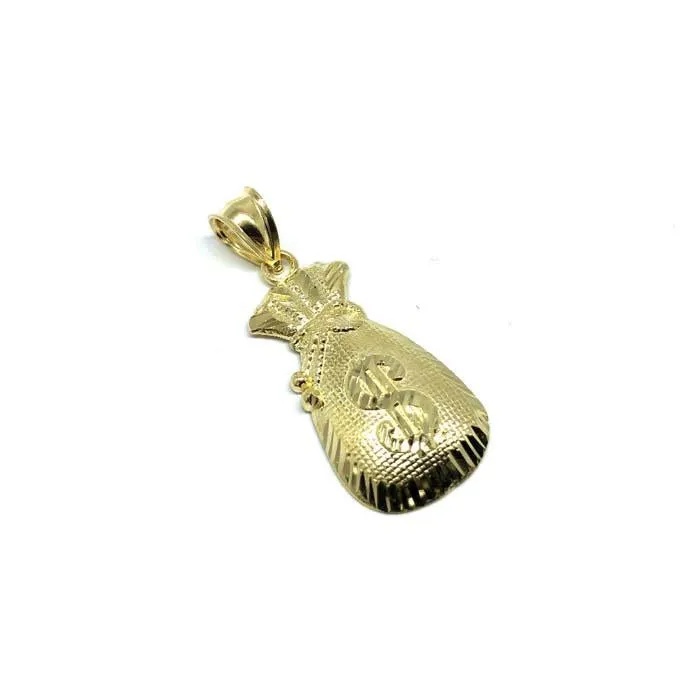 10K Yellow Gold Money Bag Men's Pendant GMP-005