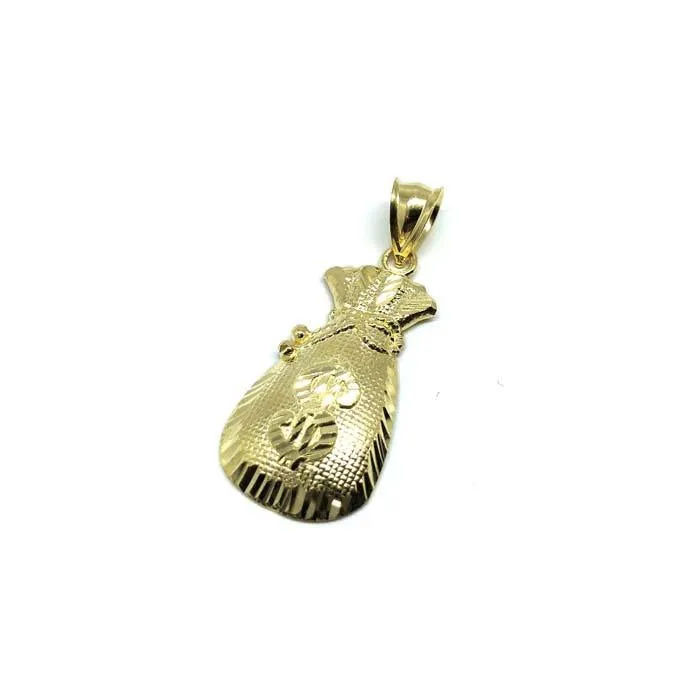 10K Yellow Gold Money Bag Men's Pendant GMP-005