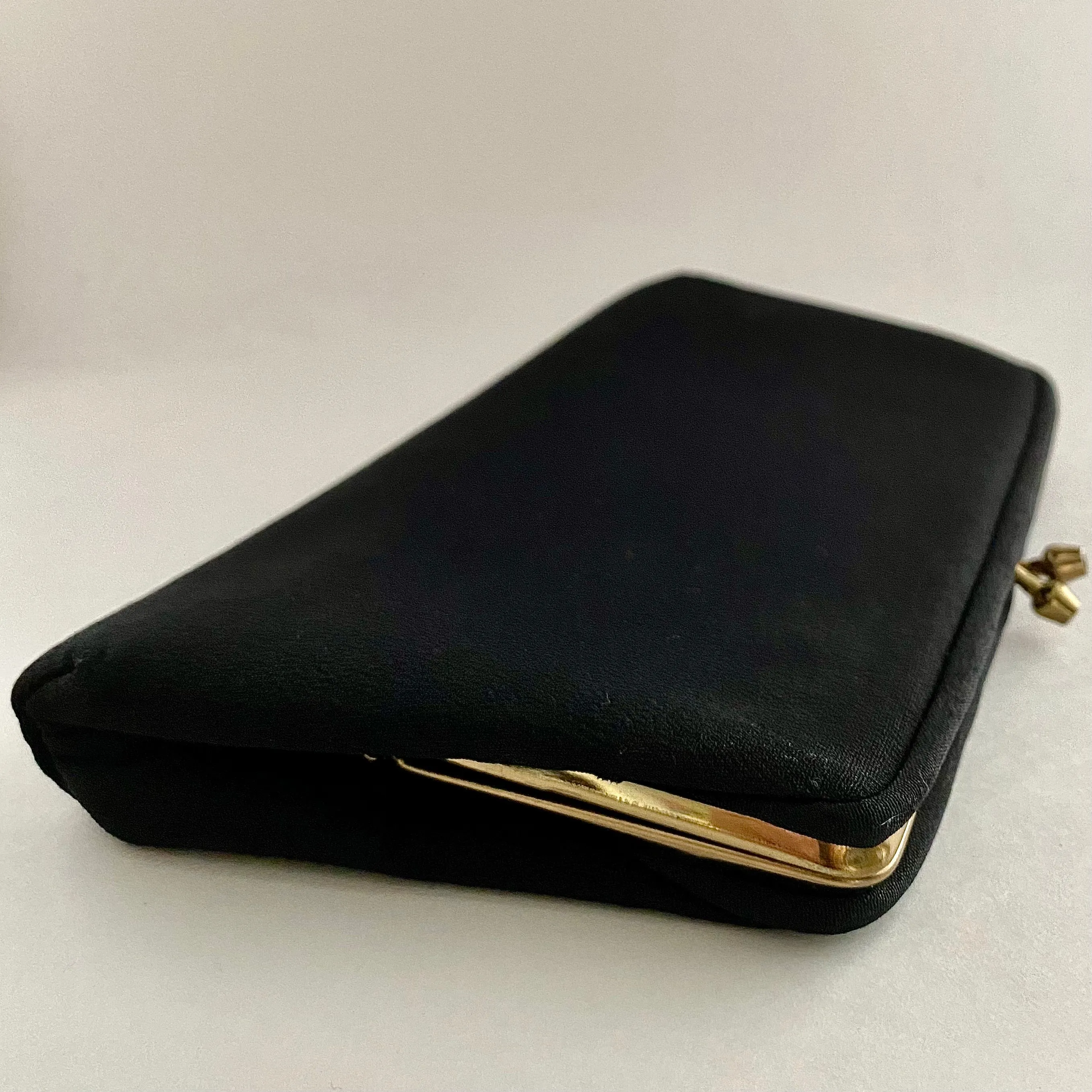 1960s Black Fabric Clutch