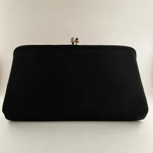 1960s Black Fabric Clutch