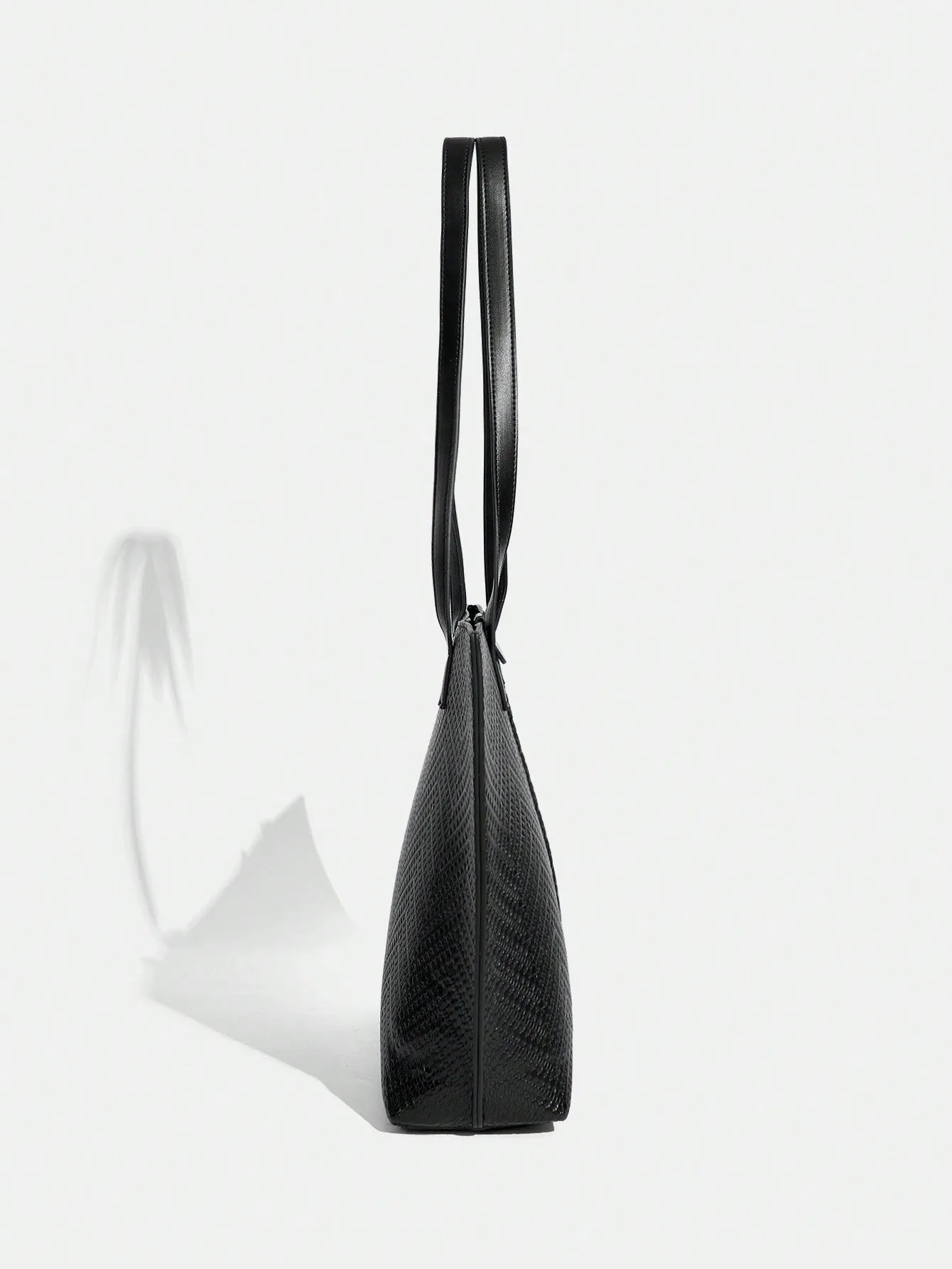 1pc Large Capacity Pu Leather Tote Bag