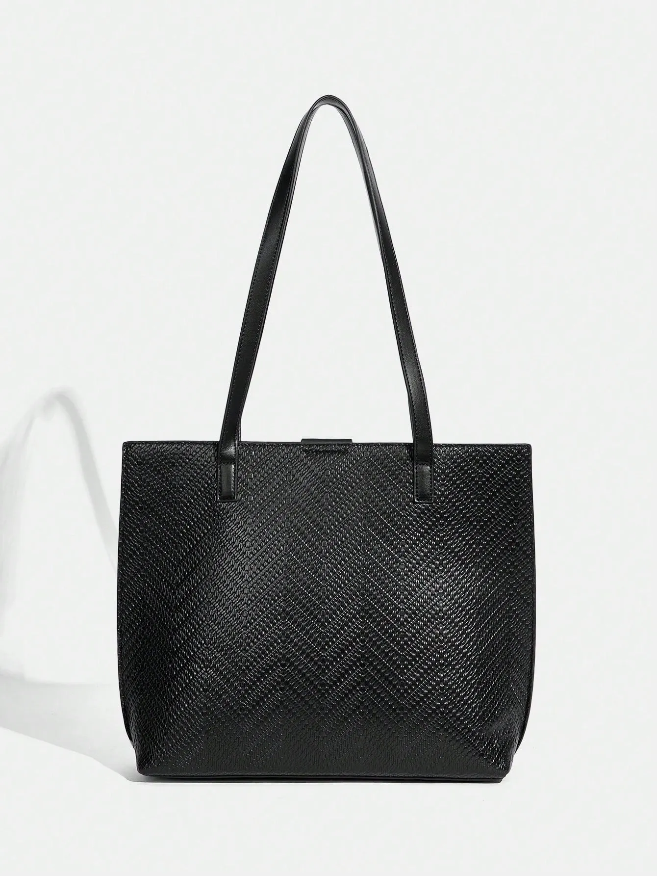 1pc Large Capacity Pu Leather Tote Bag