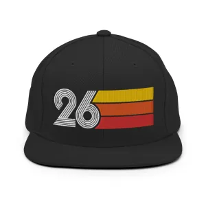 26 - Number Twenty Six 26th Birthday Gift Idea Flat Bill Snapback Hat for Men and Women