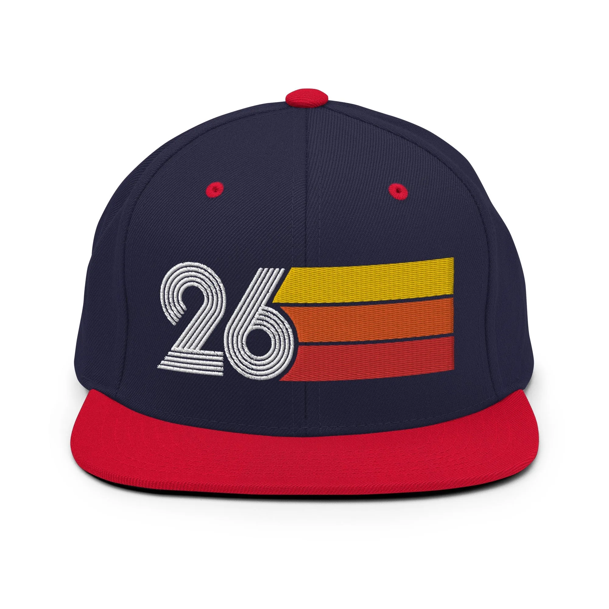 26 - Number Twenty Six 26th Birthday Gift Idea Flat Bill Snapback Hat for Men and Women