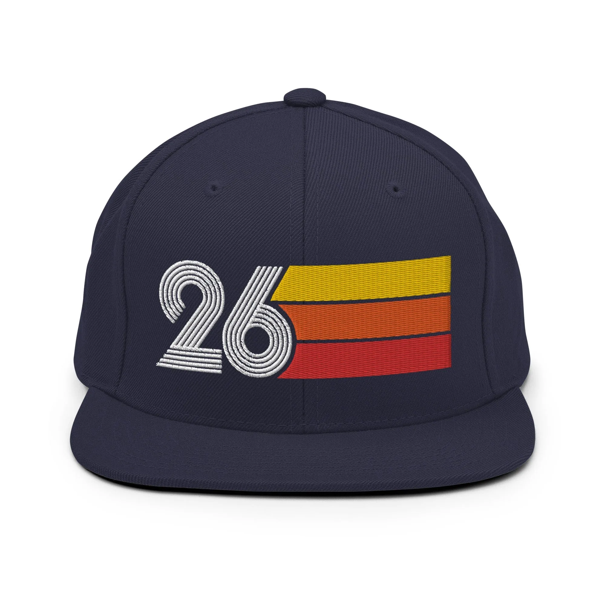 26 - Number Twenty Six 26th Birthday Gift Idea Flat Bill Snapback Hat for Men and Women