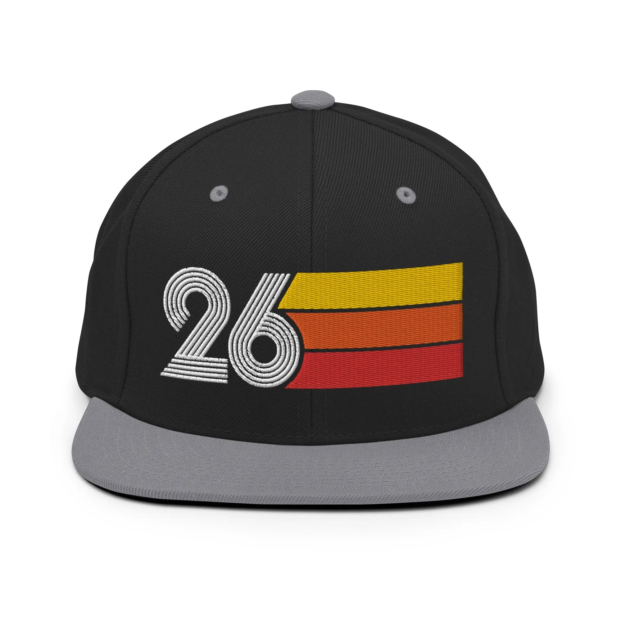 26 - Number Twenty Six 26th Birthday Gift Idea Flat Bill Snapback Hat for Men and Women