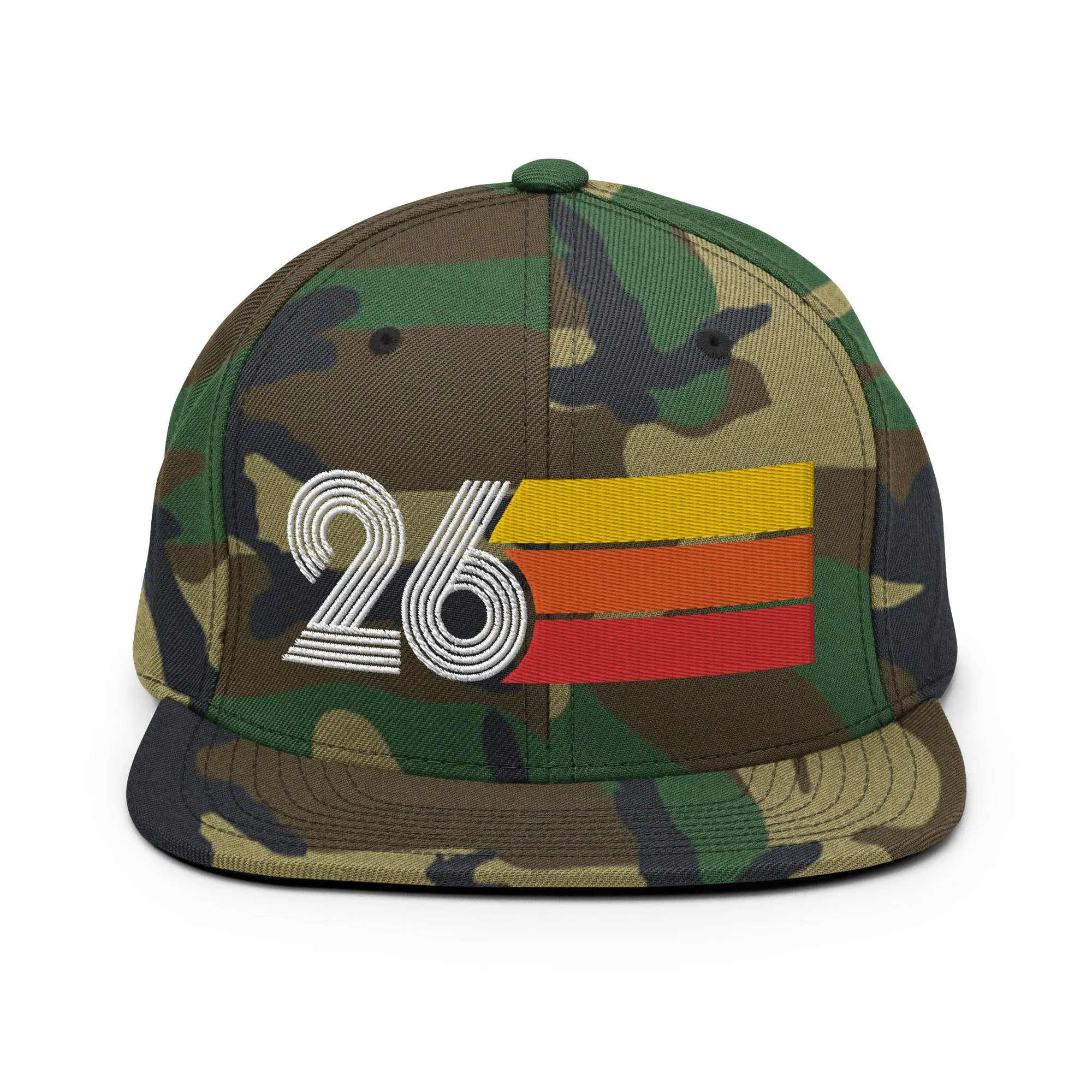 26 - Number Twenty Six 26th Birthday Gift Idea Flat Bill Snapback Hat for Men and Women