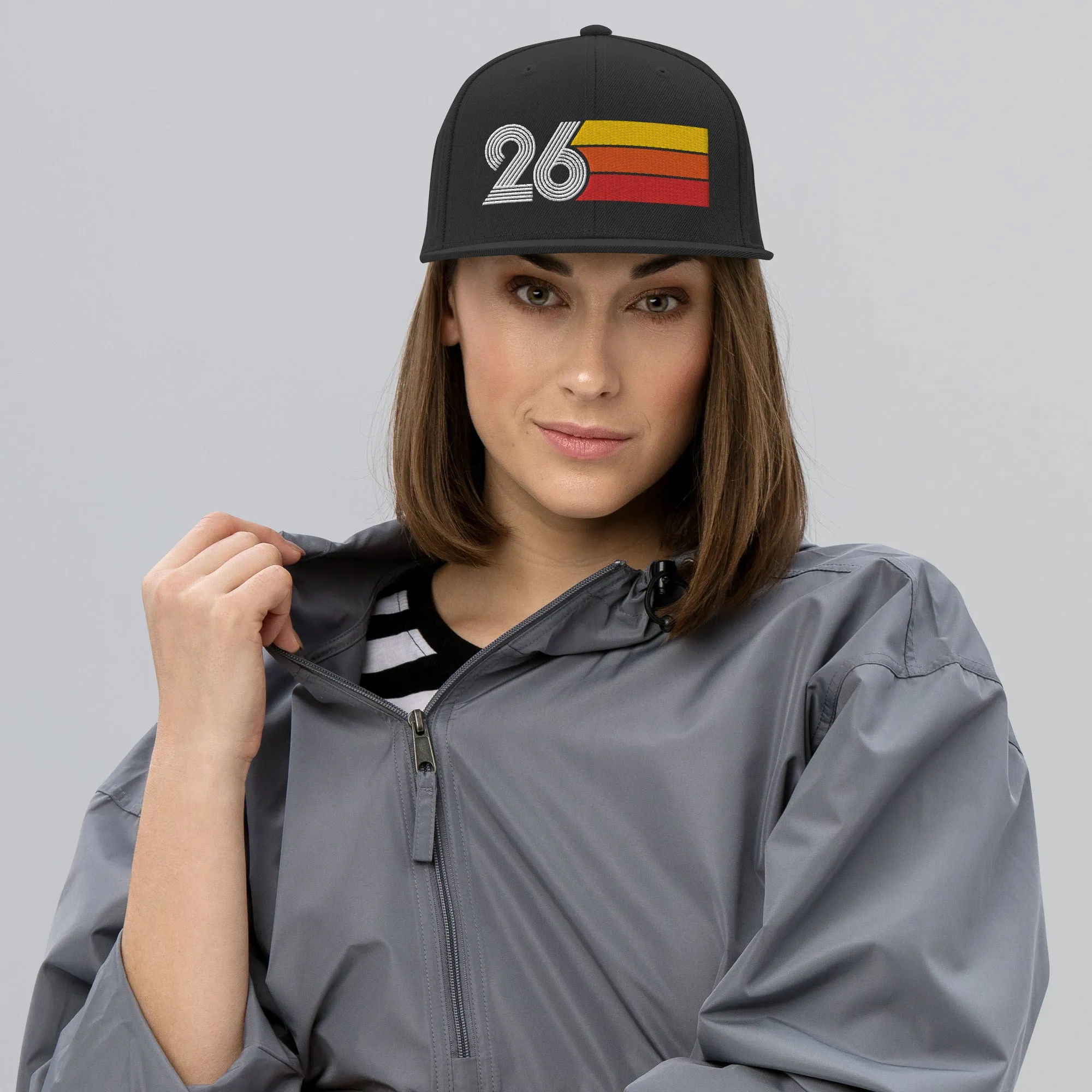26 - Number Twenty Six 26th Birthday Gift Idea Flat Bill Snapback Hat for Men and Women