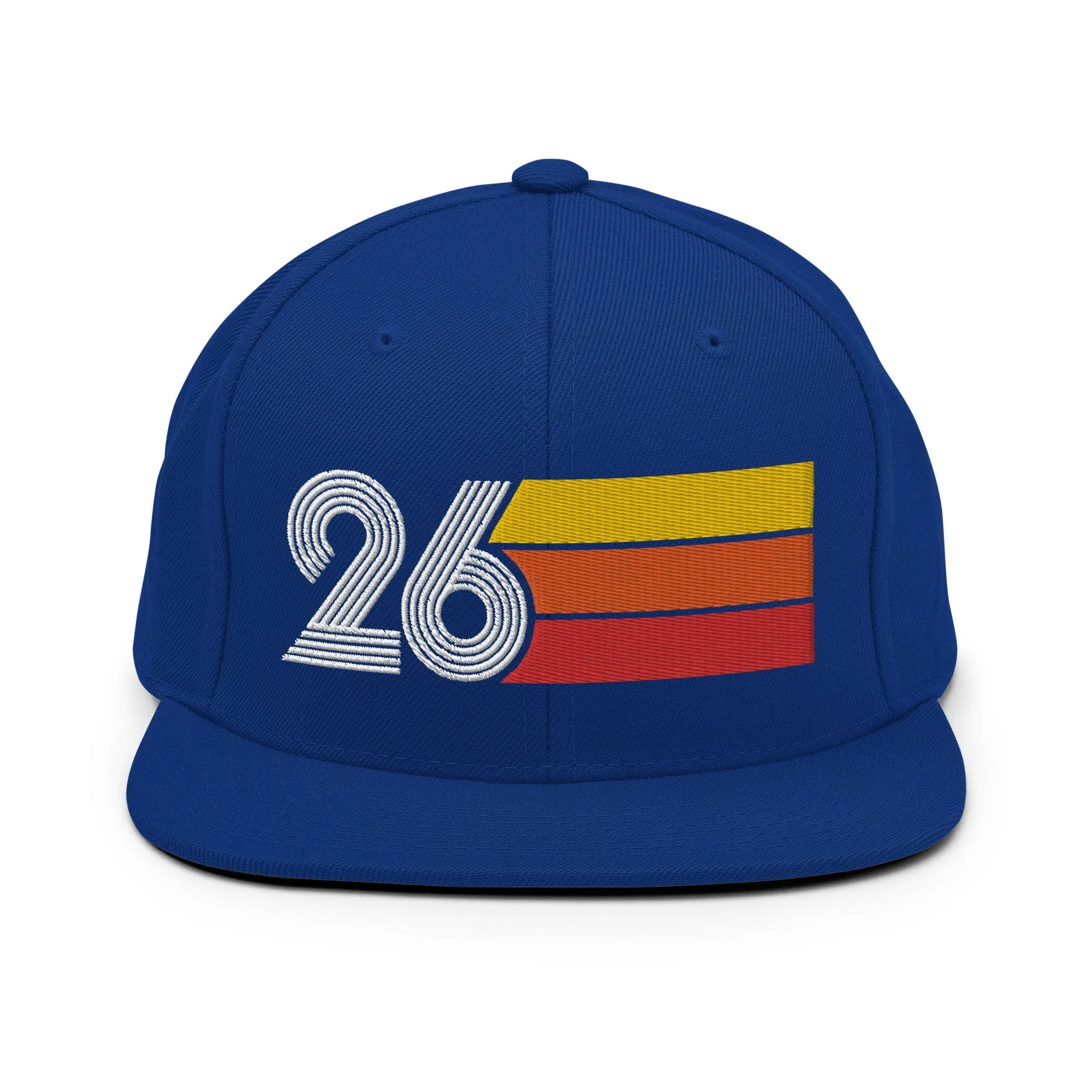 26 - Number Twenty Six 26th Birthday Gift Idea Flat Bill Snapback Hat for Men and Women