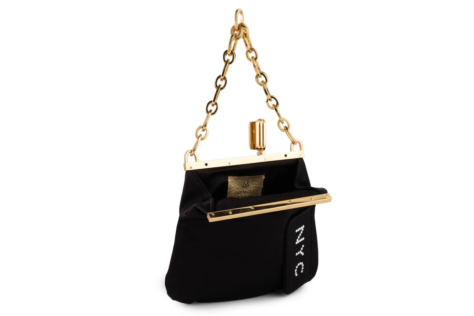 5 AM Bag in Statue of Liberty Crystals and Black Satin