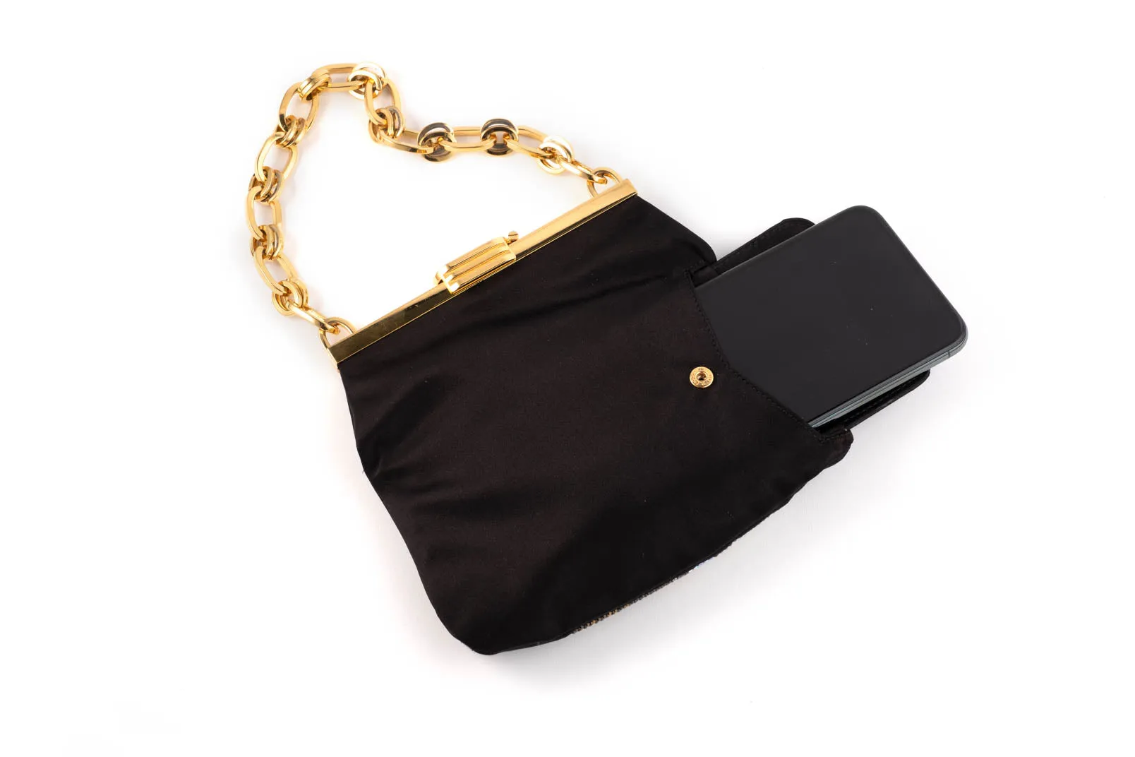 5 AM Bag in Statue of Liberty Crystals and Black Satin