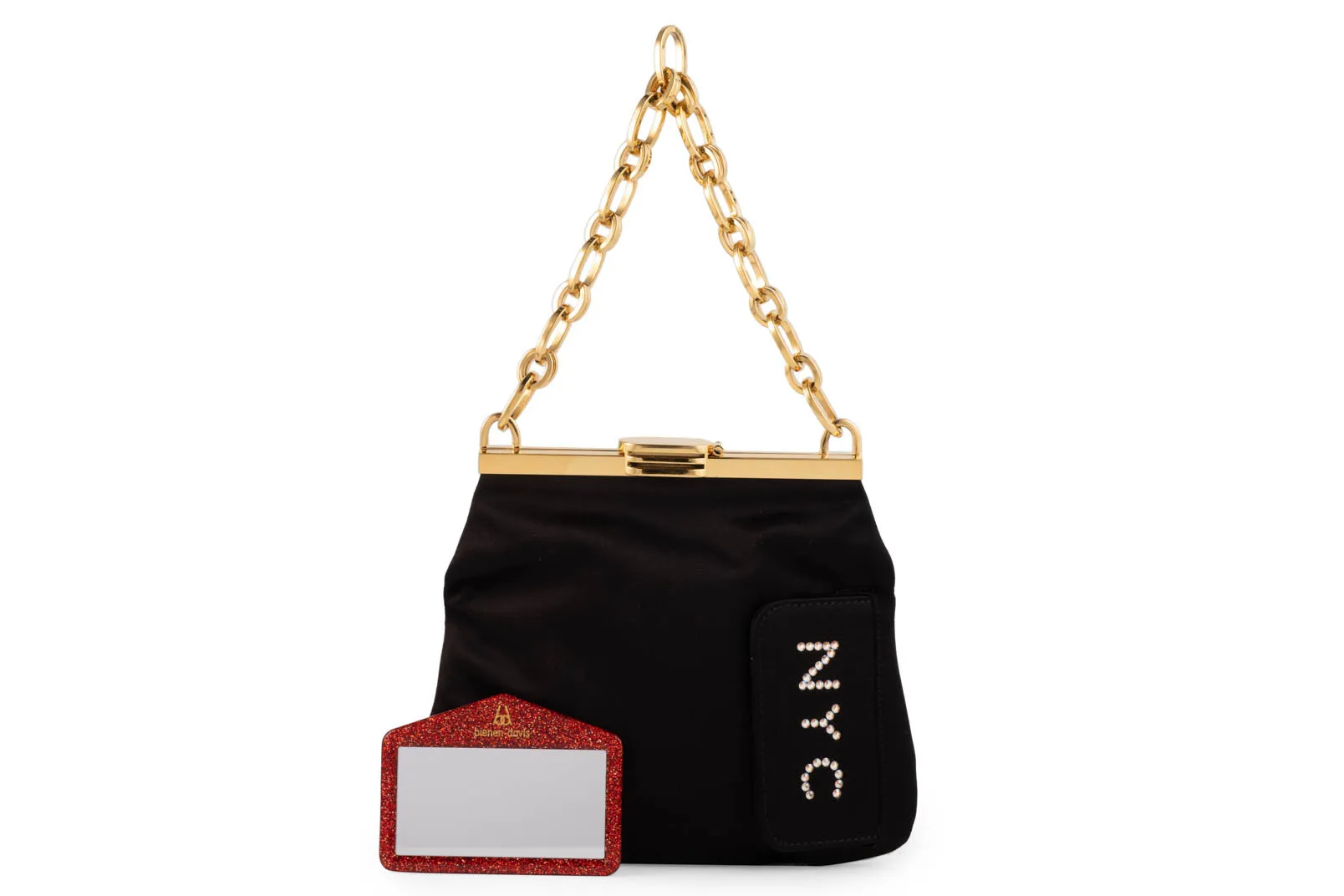 5 AM Bag in Statue of Liberty Crystals and Black Satin