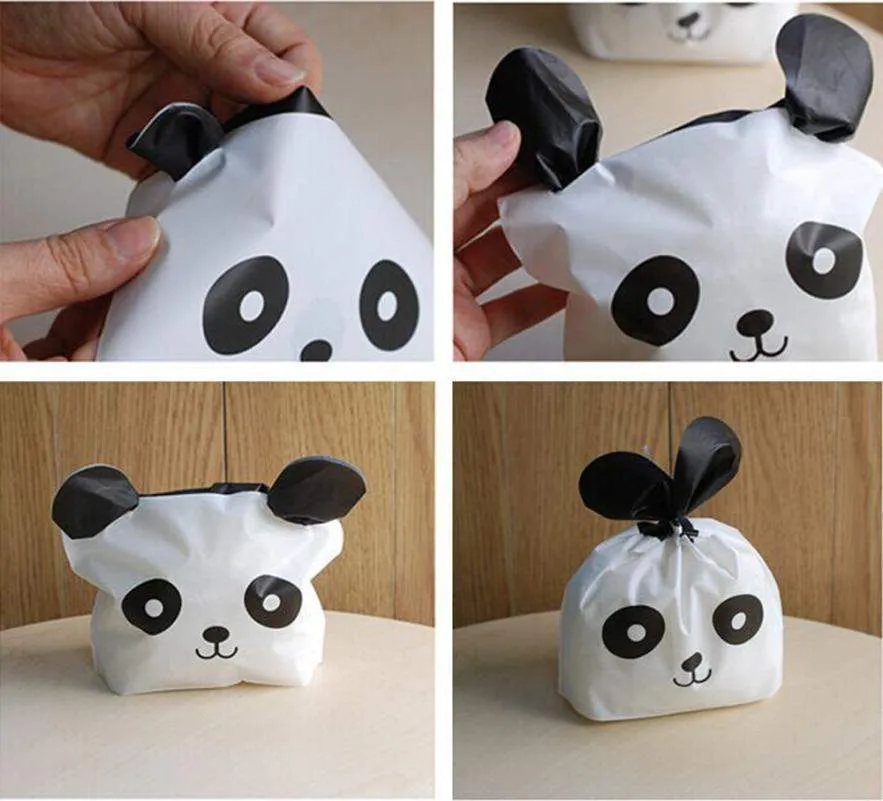 50 Pcs Panda Cookie Plastic Bags