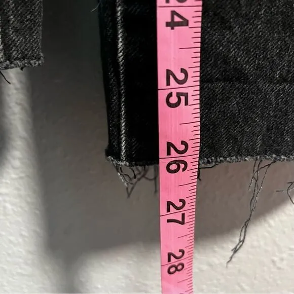 Abercrombie &amp; Fitch Mom Jean Black High Rise Waist Raw Hem