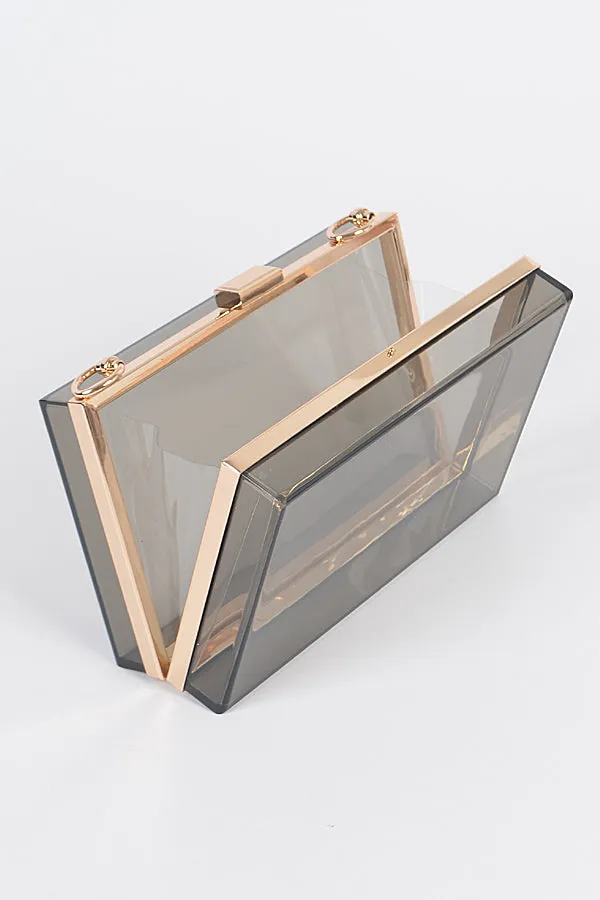 Acrylic Rectangle Clutch- Black