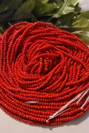 African Tie On Strand Waist beads Red
