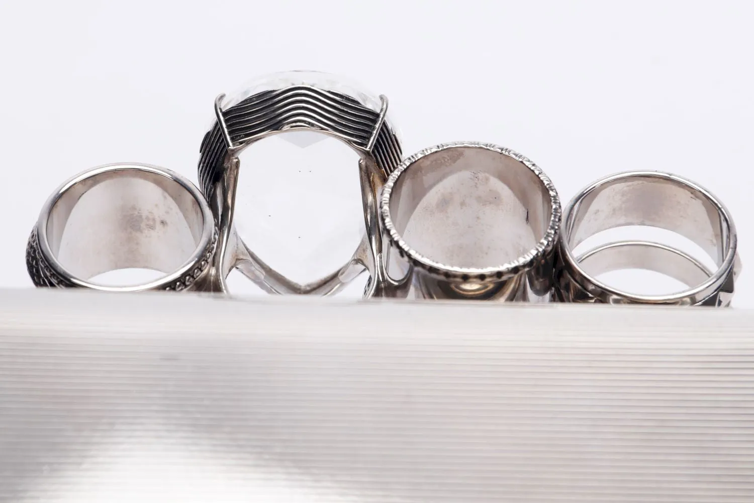 Alexander McQueen Rings Clutch, Silver Color, with Dust Cover