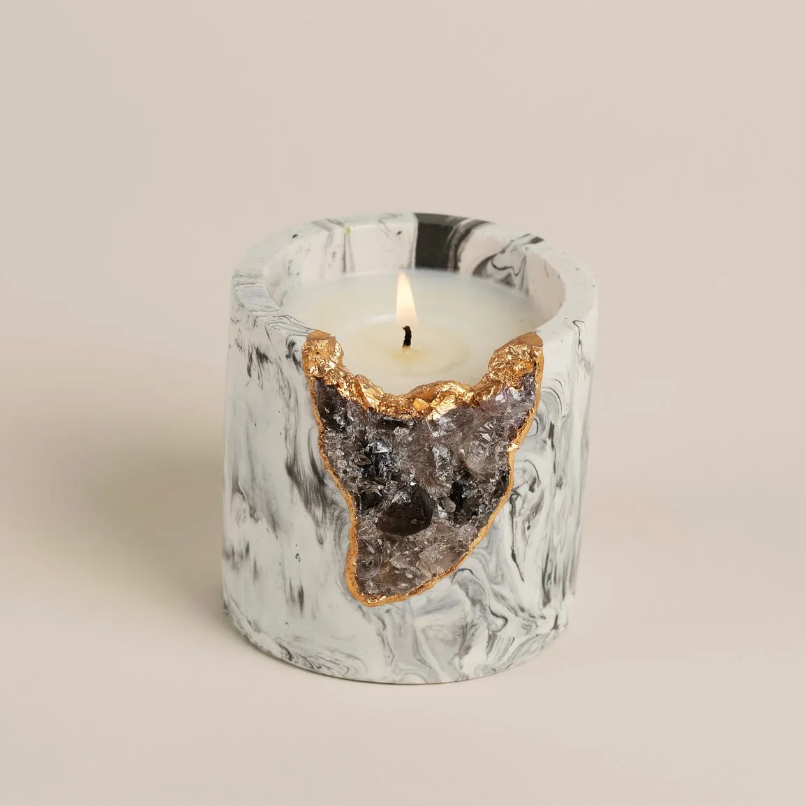Amber Saffron Geode Candle