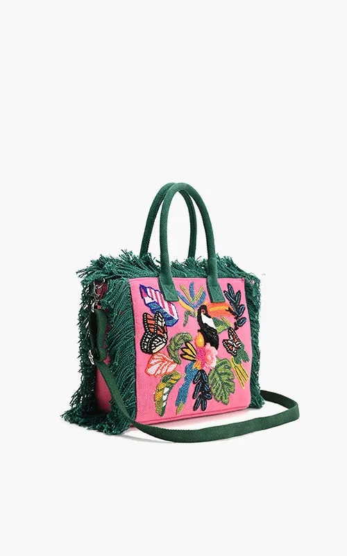 America & Beyond Pink Flutter Oasis Mini Tote