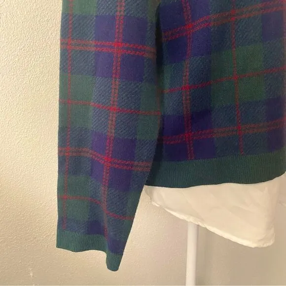 Anne Klein Plaid Pullover Sweater SZ L NWT