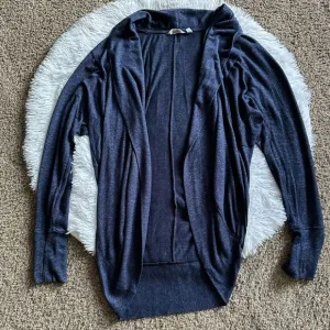 Athleta Open Front Cardigan Thumb Holes Stretchy Womens Size Small Blue