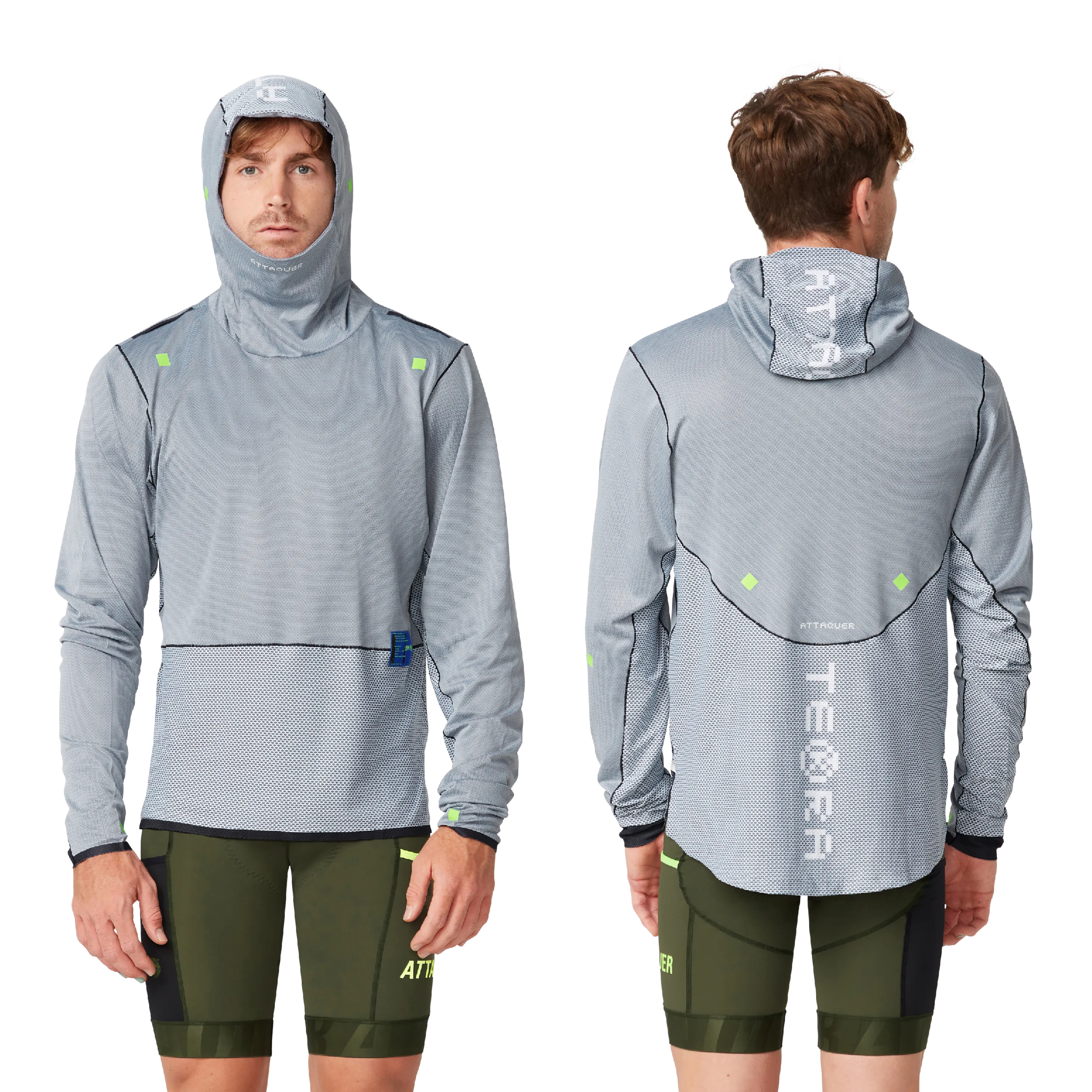 Attaquer Terra Long Sleeved Hooded Tech Tee - Black