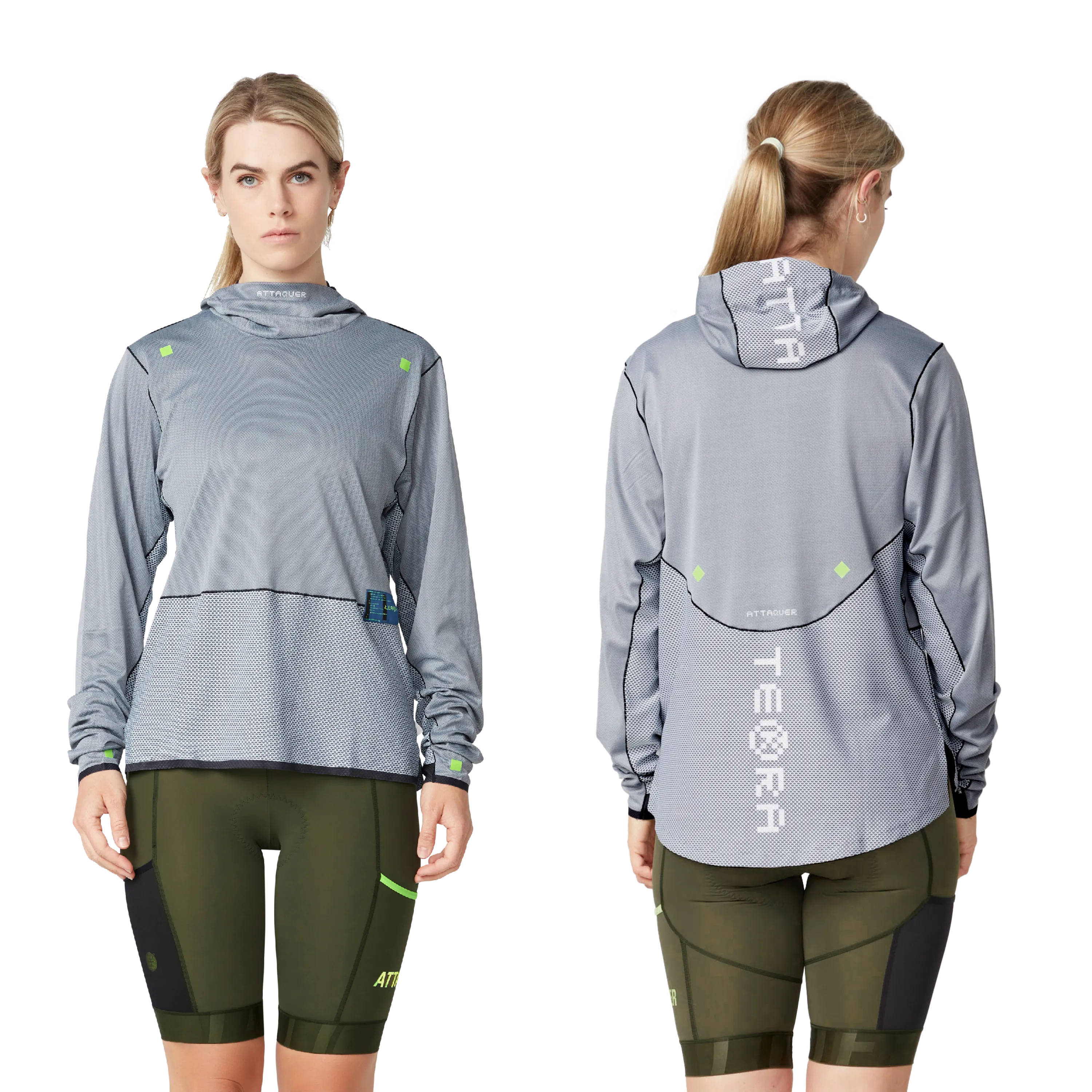 Attaquer Terra Long Sleeved Hooded Tech Tee - Black