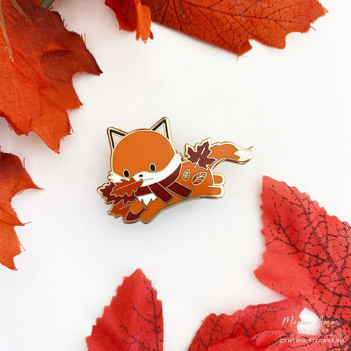 Autumn Fox Enamel Pin