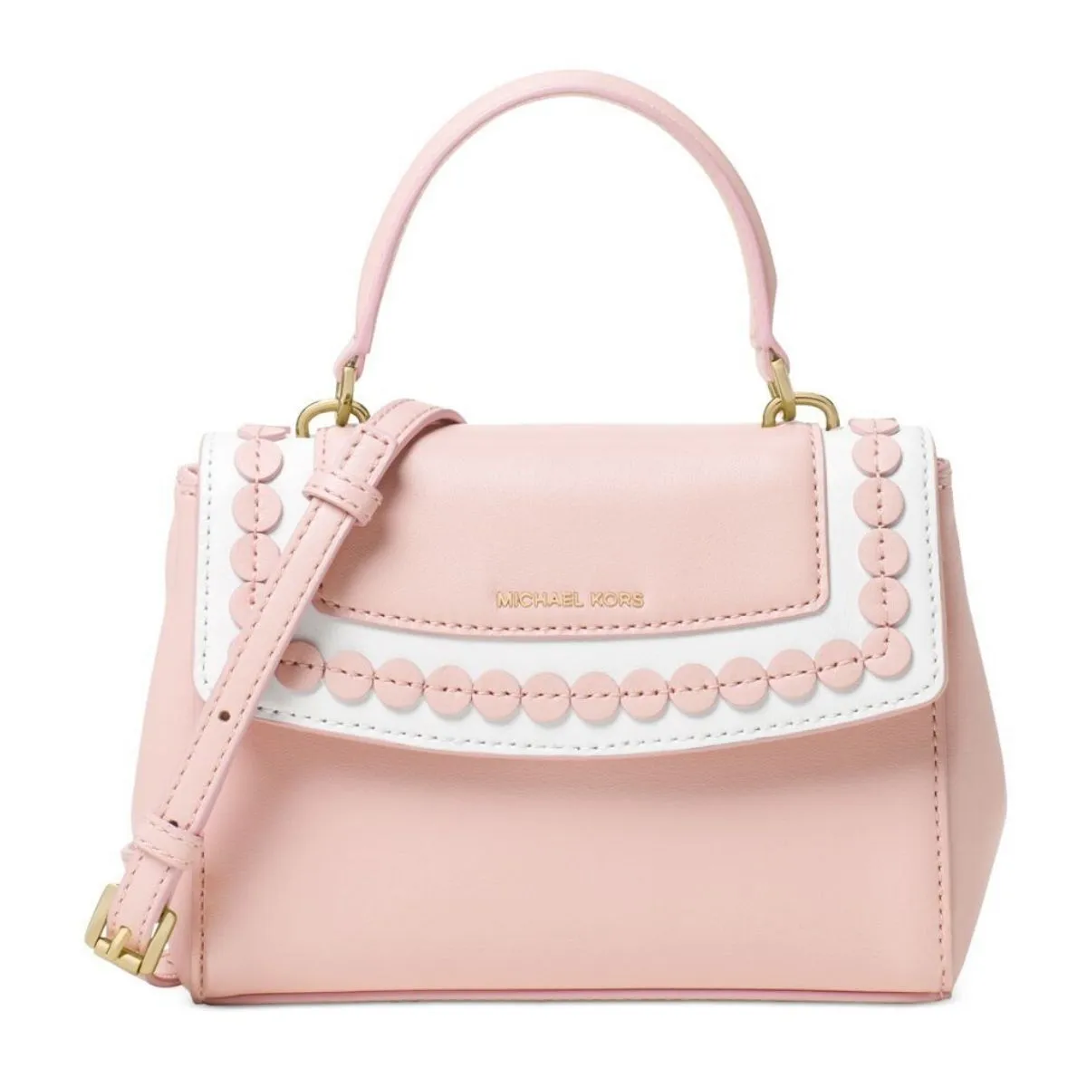 Ava Mini Applique Blossom White Crossbody Bag