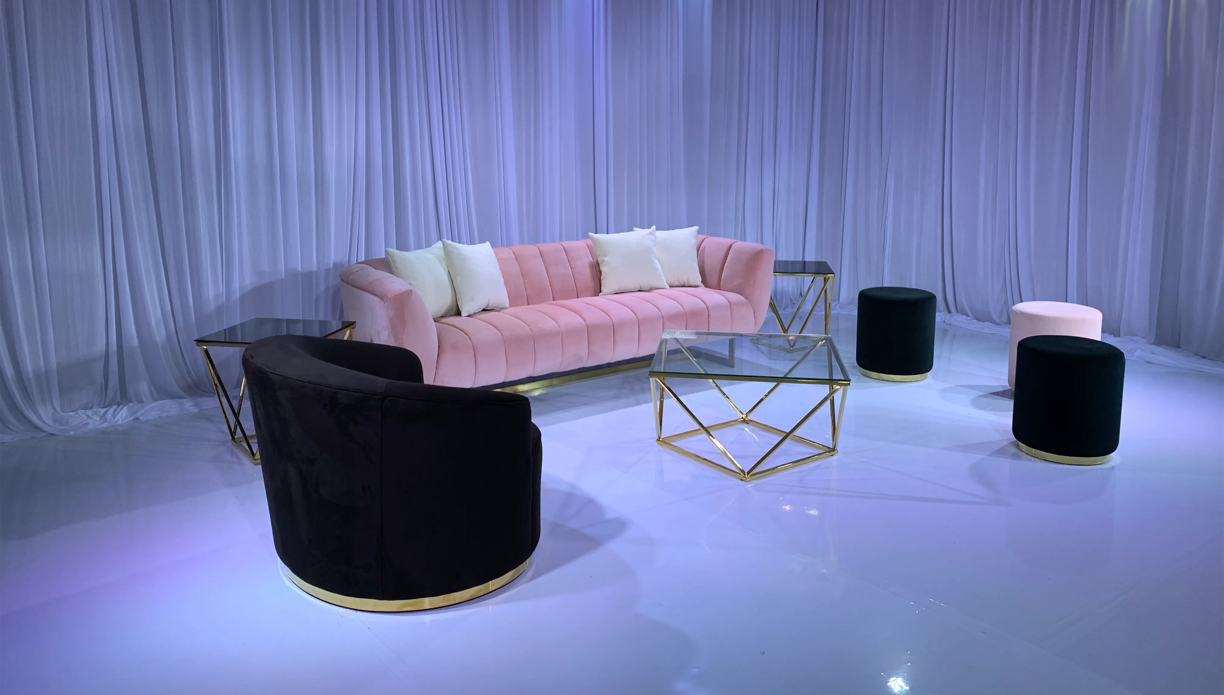 AVENUE SOFA GROUPING 3 - BLUSH