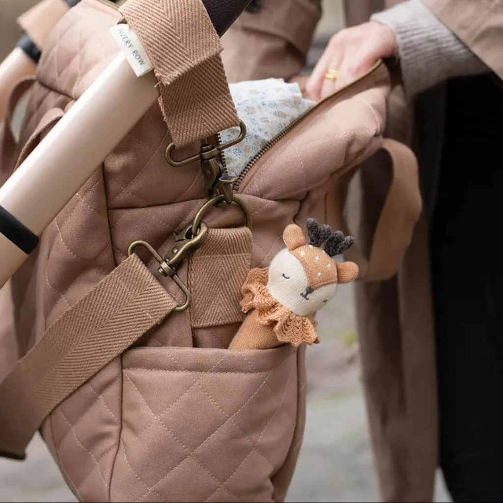 AVERY ROW Baby Changing Bag - Latte (With Pram Clips)