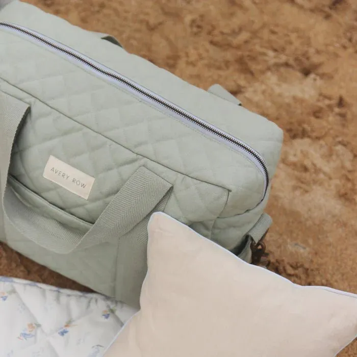 AVERY ROW Baby Changing Bag - Sage (With Pram Clips)