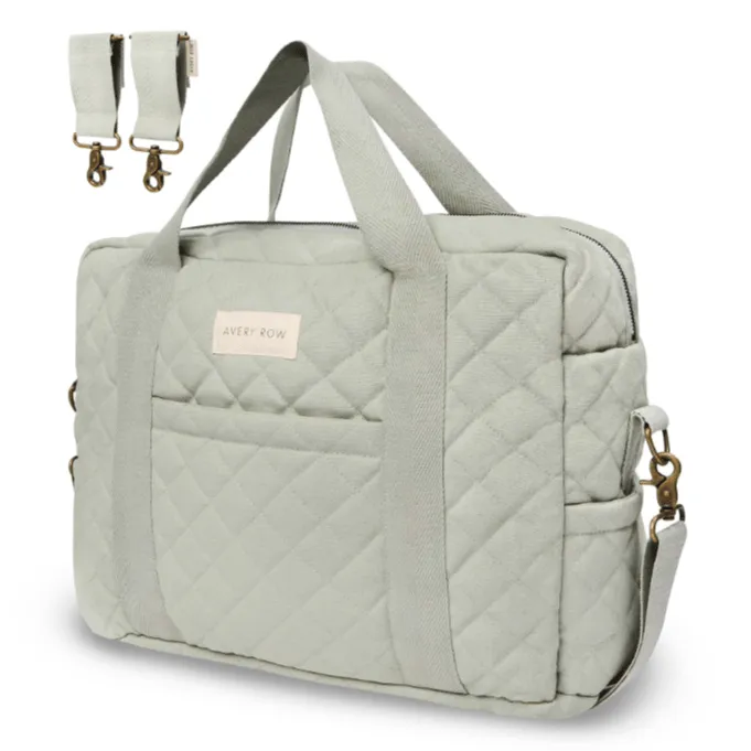 AVERY ROW Baby Changing Bag - Sage (With Pram Clips)