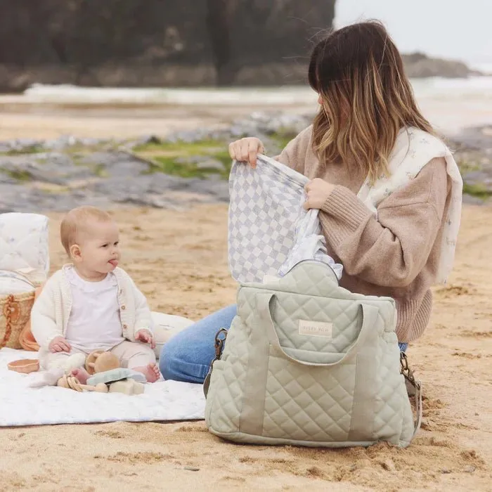 AVERY ROW Baby Changing Bag - Sage (With Pram Clips)