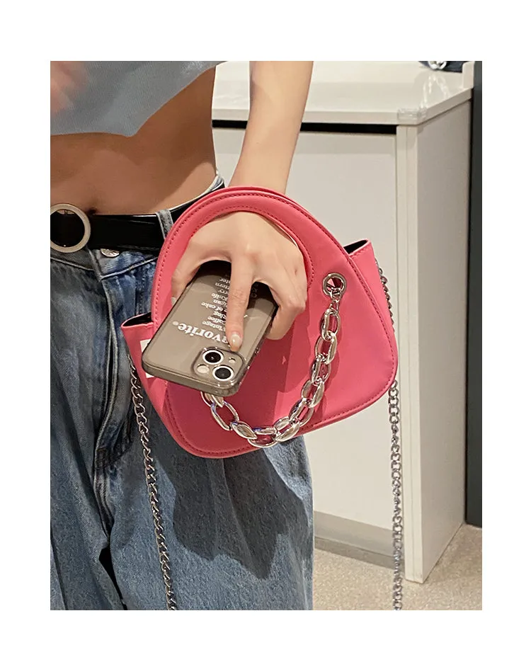 Aylin Faux Leather Soft Retro Chain Handle Handbag