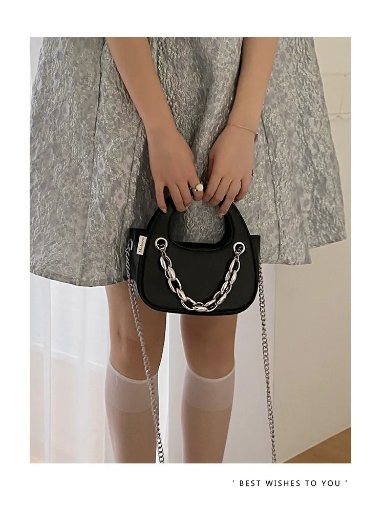 Aylin Faux Leather Soft Retro Chain Handle Handbag