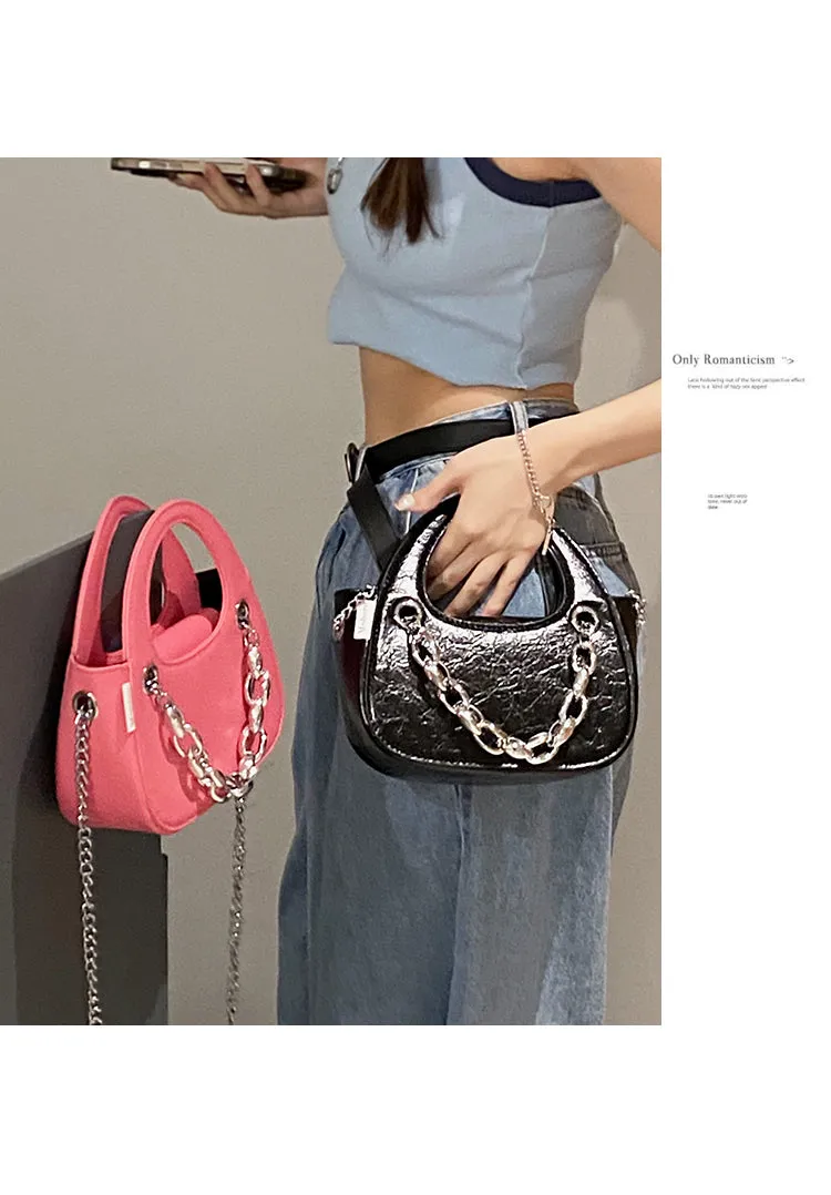 Aylin Faux Leather Soft Retro Chain Handle Handbag