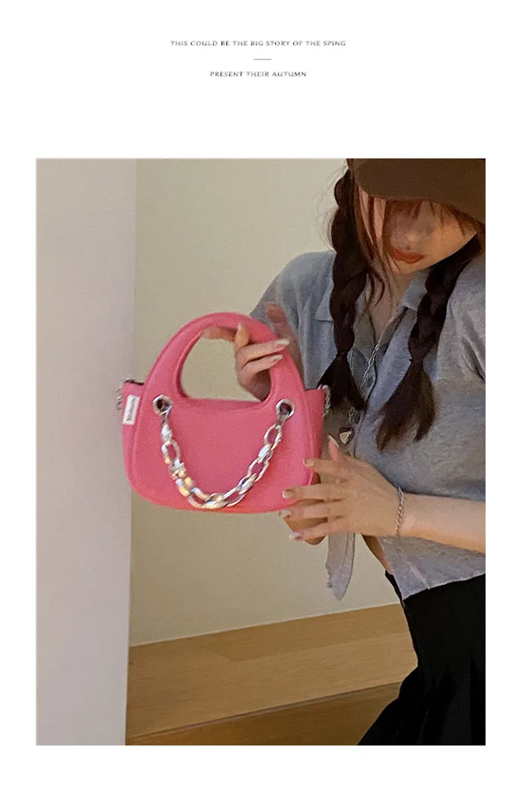 Aylin Faux Leather Soft Retro Chain Handle Handbag
