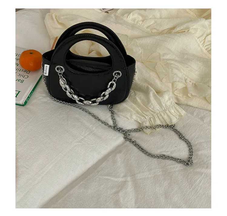 Aylin Faux Leather Soft Retro Chain Handle Handbag