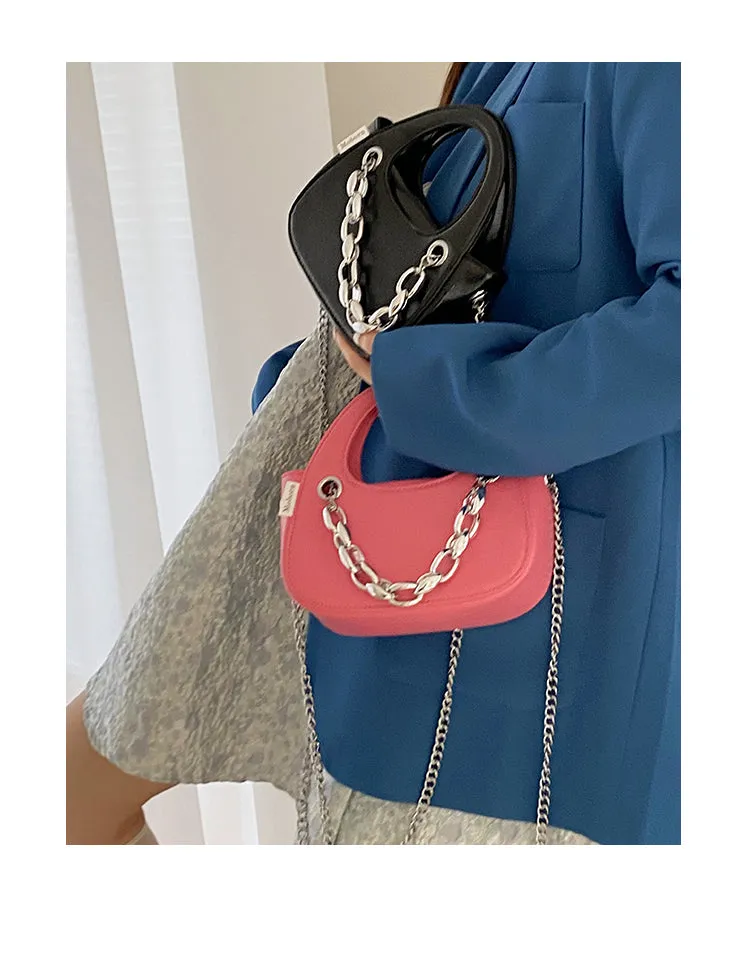 Aylin Faux Leather Soft Retro Chain Handle Handbag