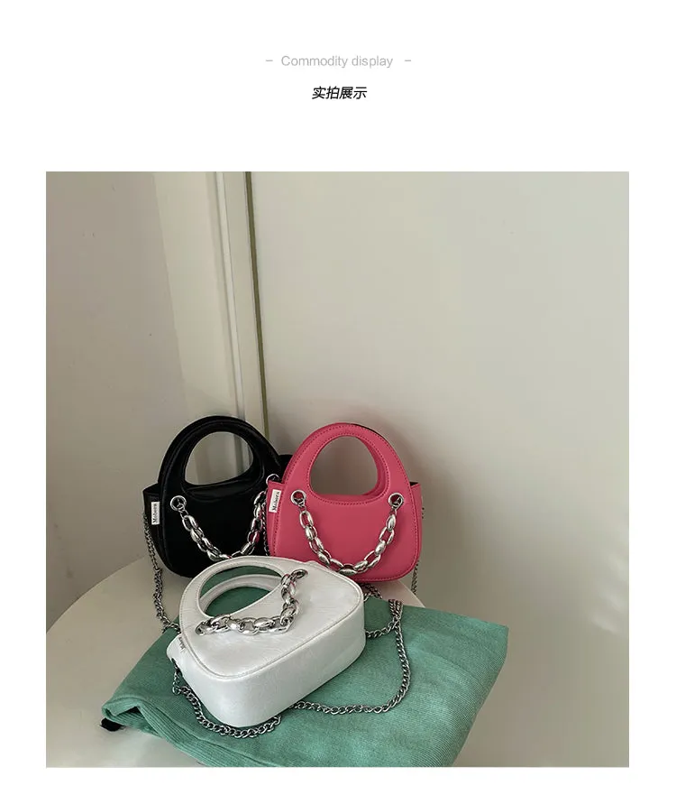 Aylin Faux Leather Soft Retro Chain Handle Handbag