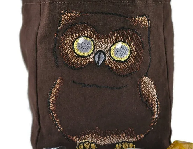 Baby brown owl dice bag,