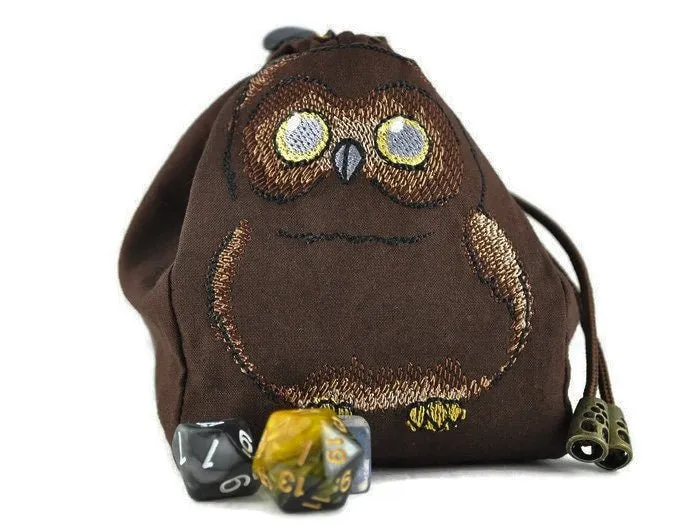 Baby brown owl dice bag,
