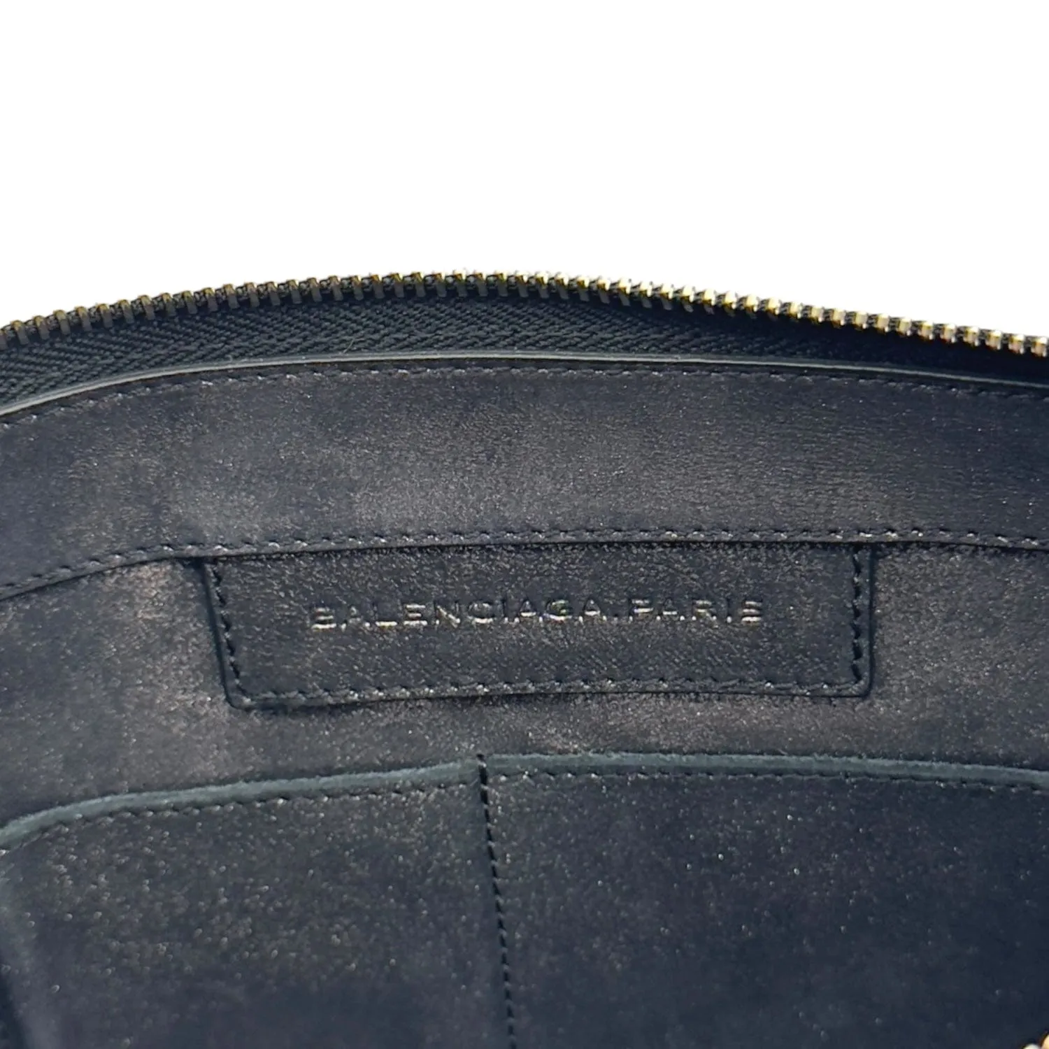BALENCIAGA Leather Clutch - Metallic Gunmetal Grey